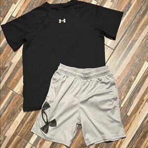 Under Armour Gray Athletic Shorts Lightweight Moisture-Wicking